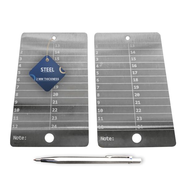 Hooe England 2x Laser Engraved Stainless Steel Plate Wallet  - - 85mm × 54mm × 2mm Plates (4mm Bolted)