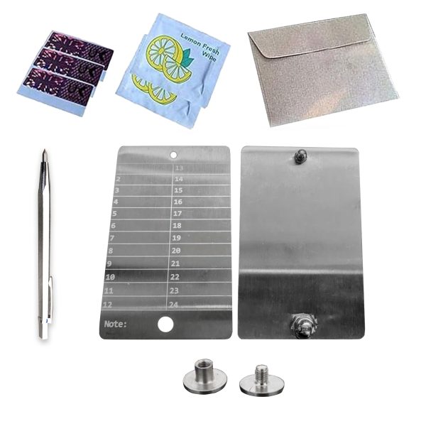 Hooe England 2x Laser Engraved Stainless Steel Plate Wallet  - - 85mm × 54mm × 2mm Plates (4mm Bolted) - Image 2