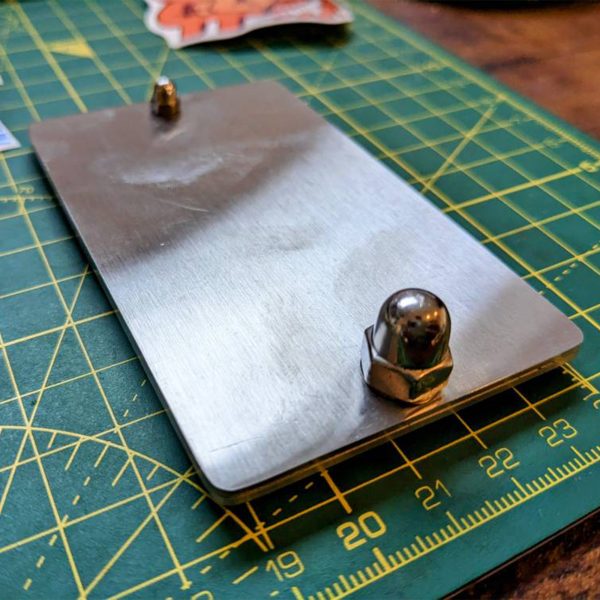 Hooe England 2x Laser Engraved Stainless Steel Plate Wallet  - - 85mm × 54mm × 2mm Plates (4mm Bolted) - Image 3
