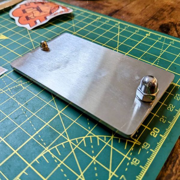 Hooe England 2x Laser Engraved Stainless Steel Plate Wallet  - - 85mm × 54mm × 2mm Plates (4mm Bolted) - Image 11