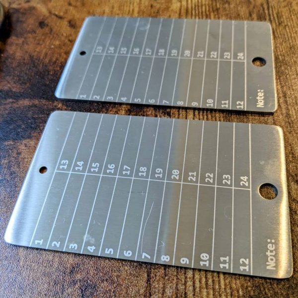 Hooe England 2x Laser Engraved Stainless Steel Plate Wallet  - - 85mm × 54mm × 2mm Plates (4mm Bolted) - Image 7